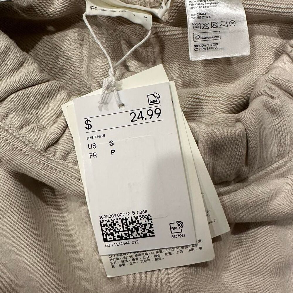Brand New H&M Cream Cotton Shorts - Picture 3 of 5